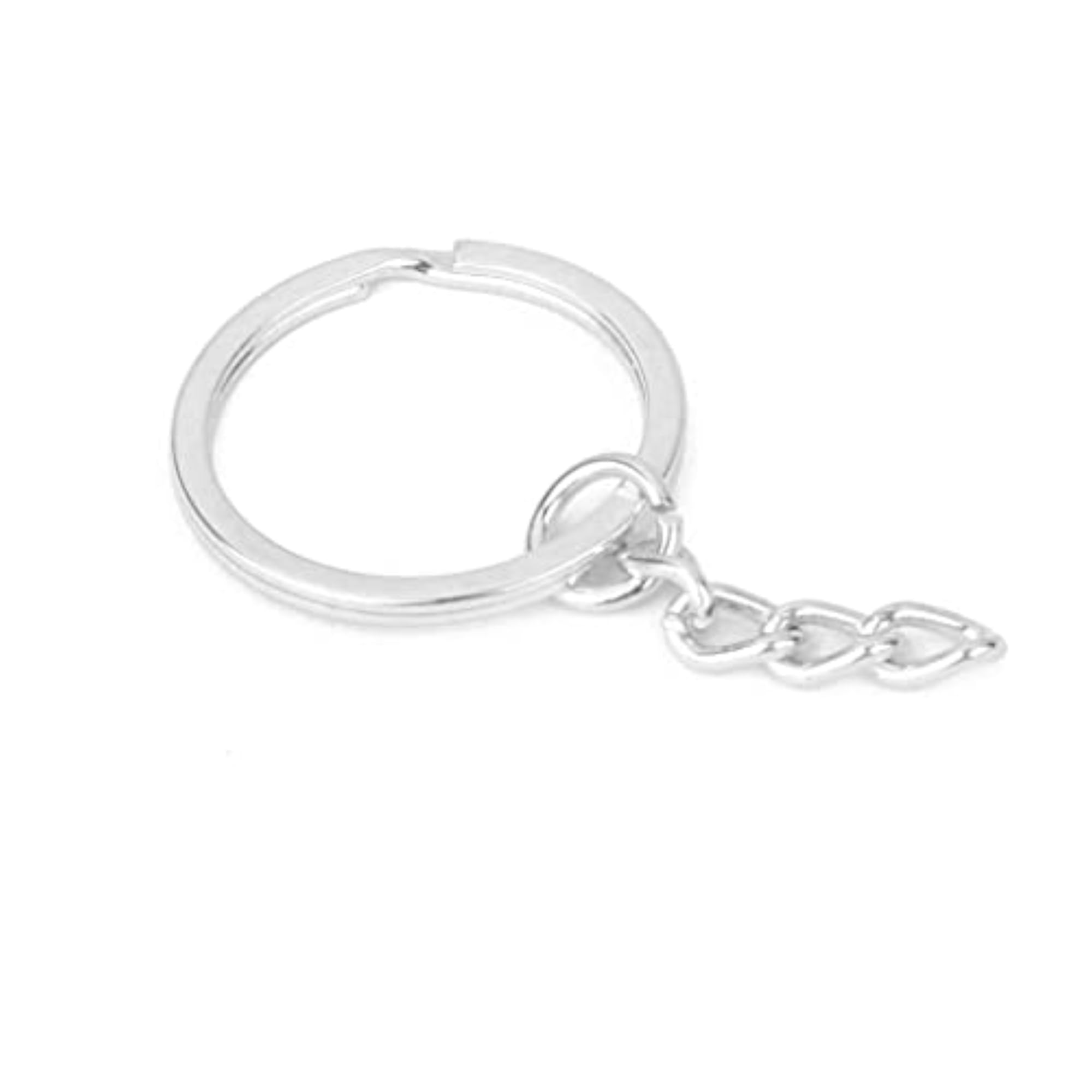 Silver Plated Alloy Split Keyring with Chains
